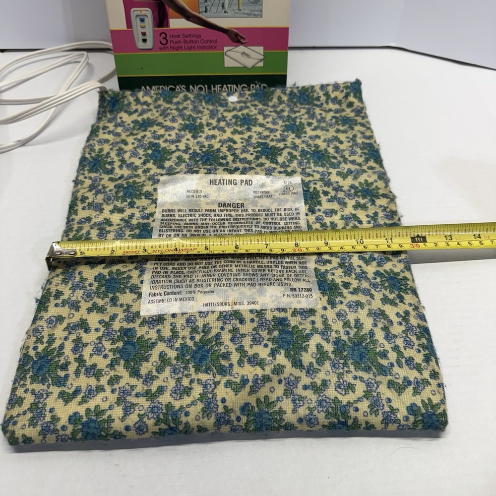 Vintage Northern Automatic Heating Pad Floral Pattern With Box