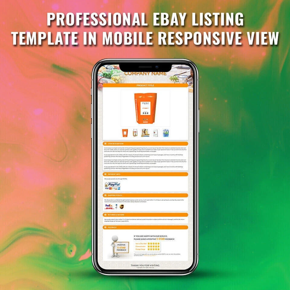 eBay Templates Mobile Responsive eBay Listing Auction Template 2025 https Ready