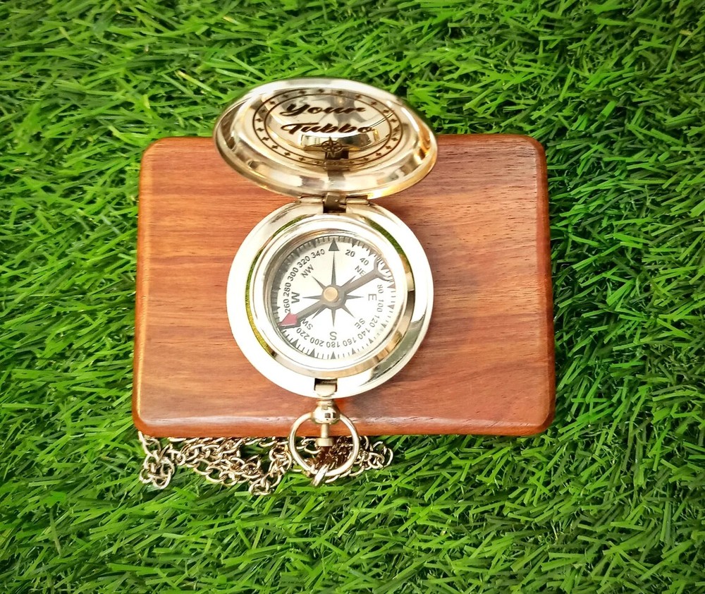 Personalized Working Compass, Custom Engraved Silver Handmade Anniversary Gift