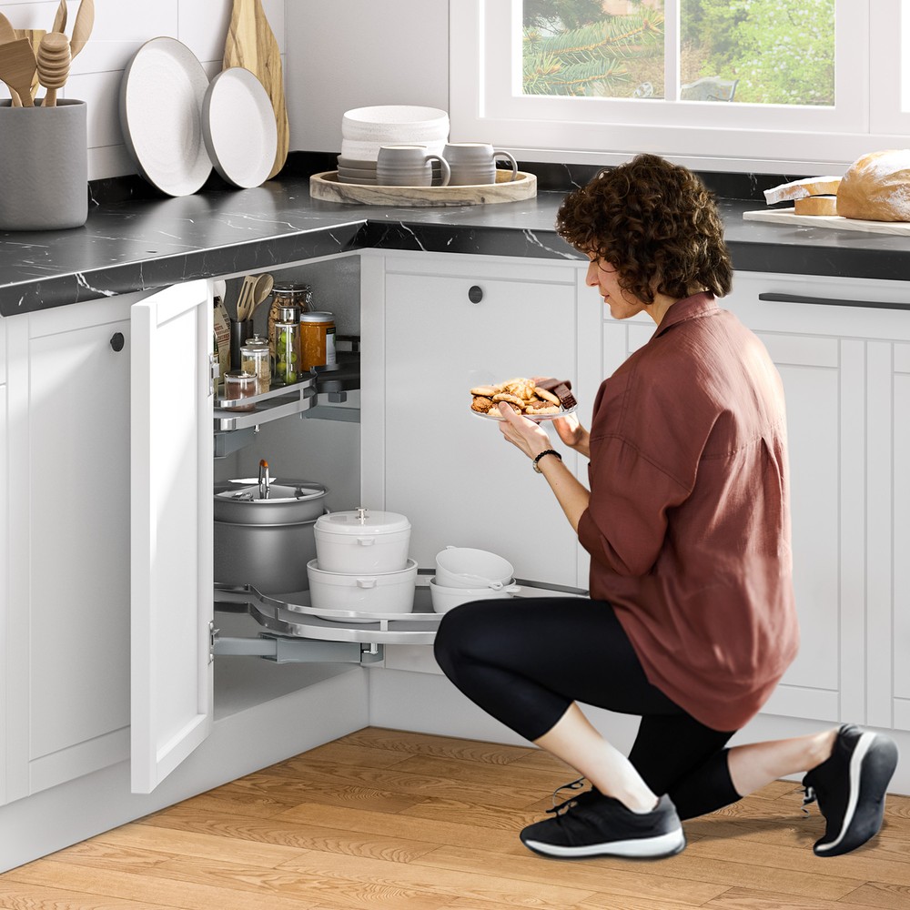 Swing Left Blind Corner Kitchen Cabinet Pull Out Organizer for 36"