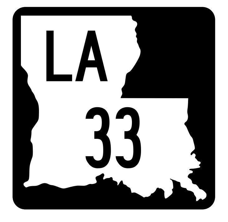 Louisiana State Highway 33 Sticker Decal
