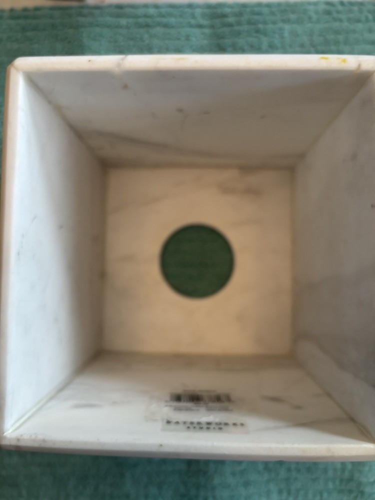 WATERWORKS STUDIO WHITE MARBLE TISSUE COVER BOX