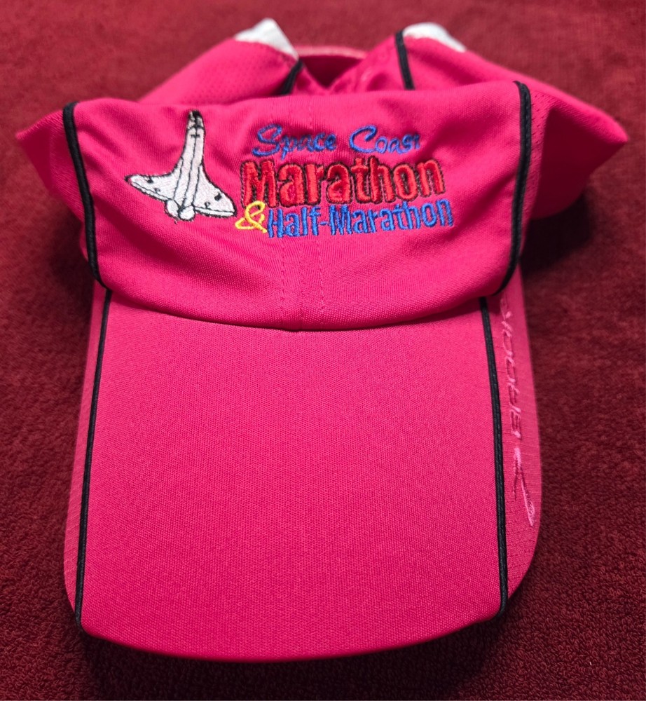 Brooks Space Coast Marathon Running Lightweight Packable Hat Adjustable Cap Red