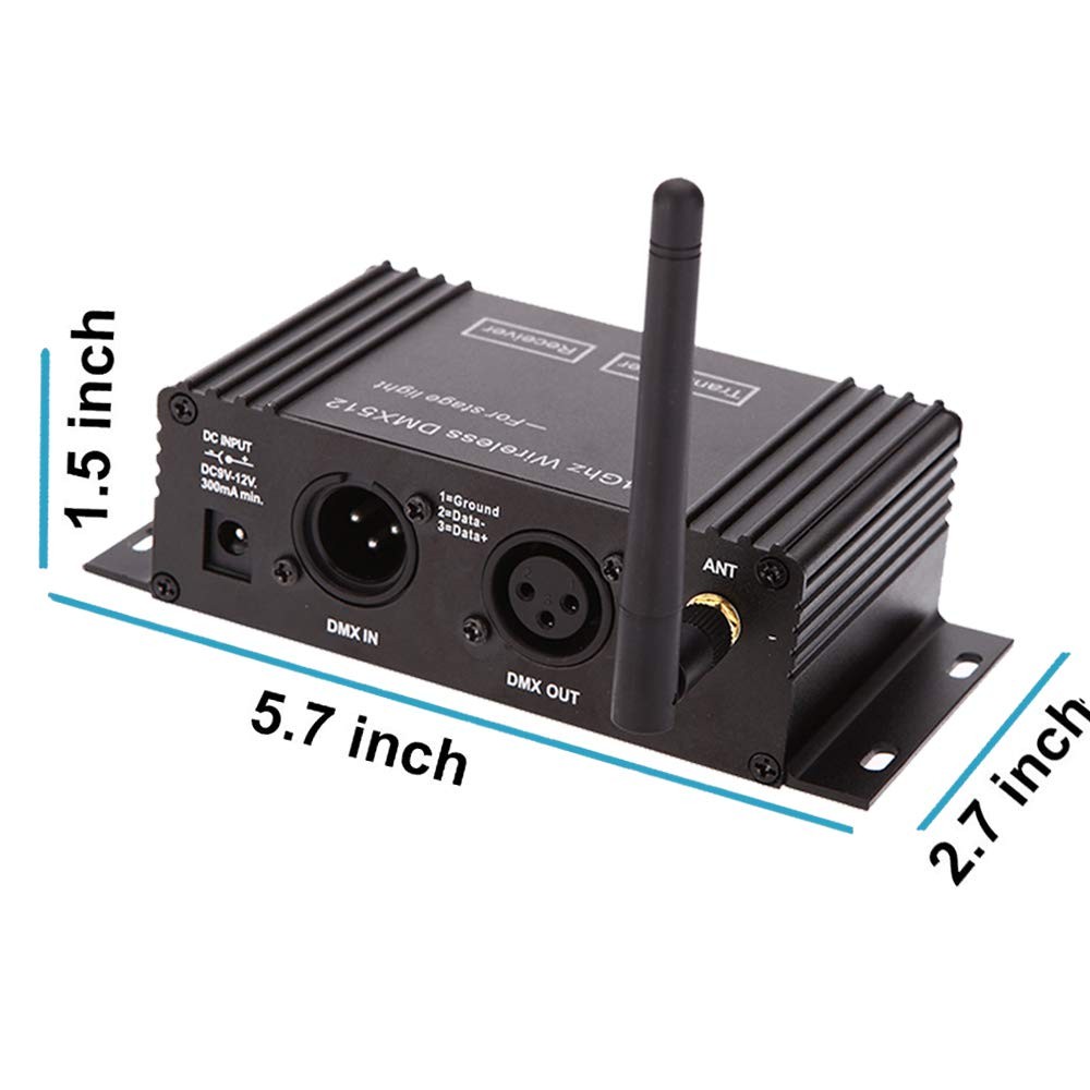 DMX512 Controller 2.4G Wireless Controller Transmitter Receiver LCD Display Powe