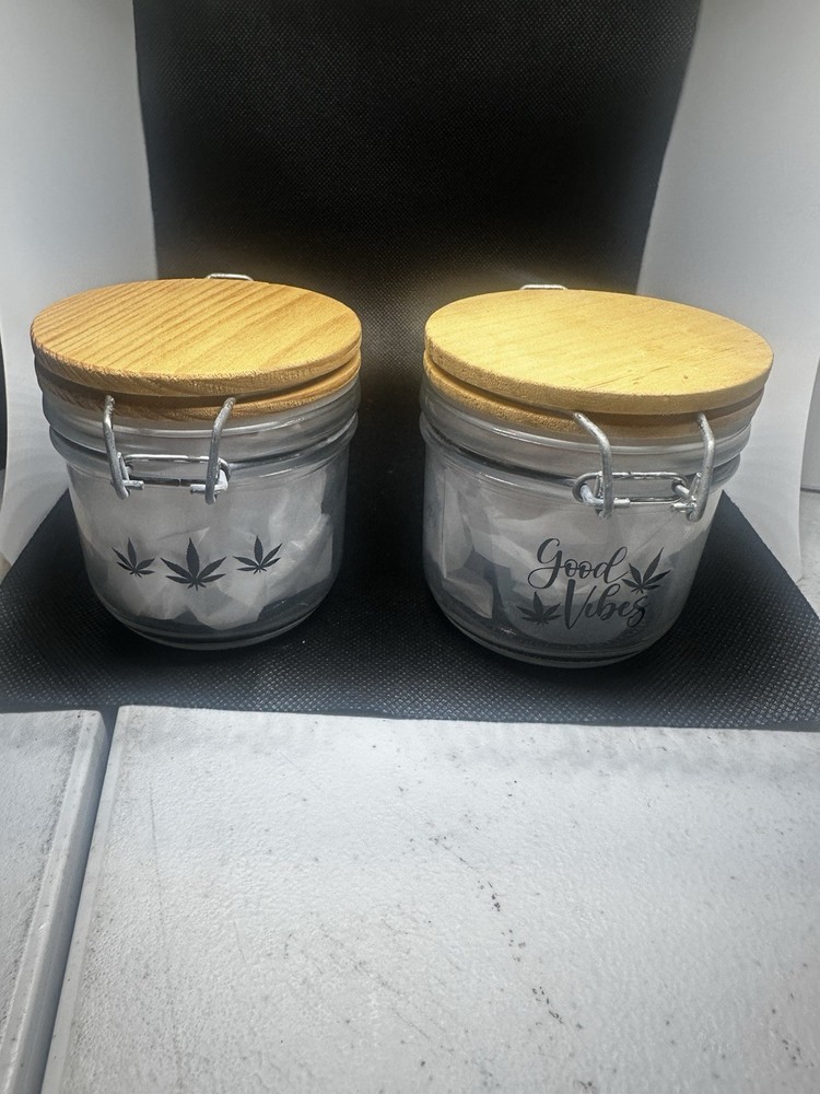 2pc Lot Good Vibes Jars