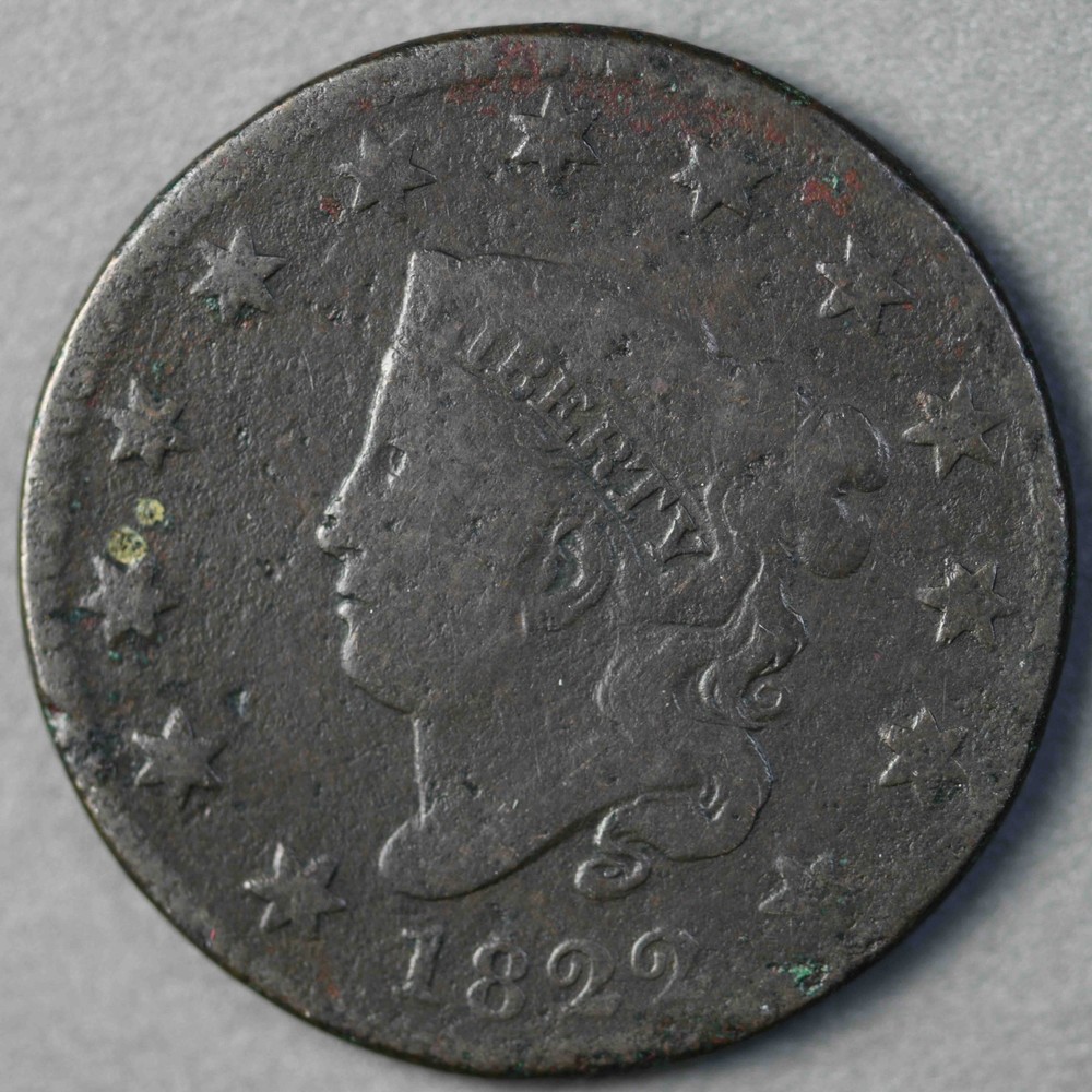 1822 Matron Head Large Cent Early Copper Type Coin