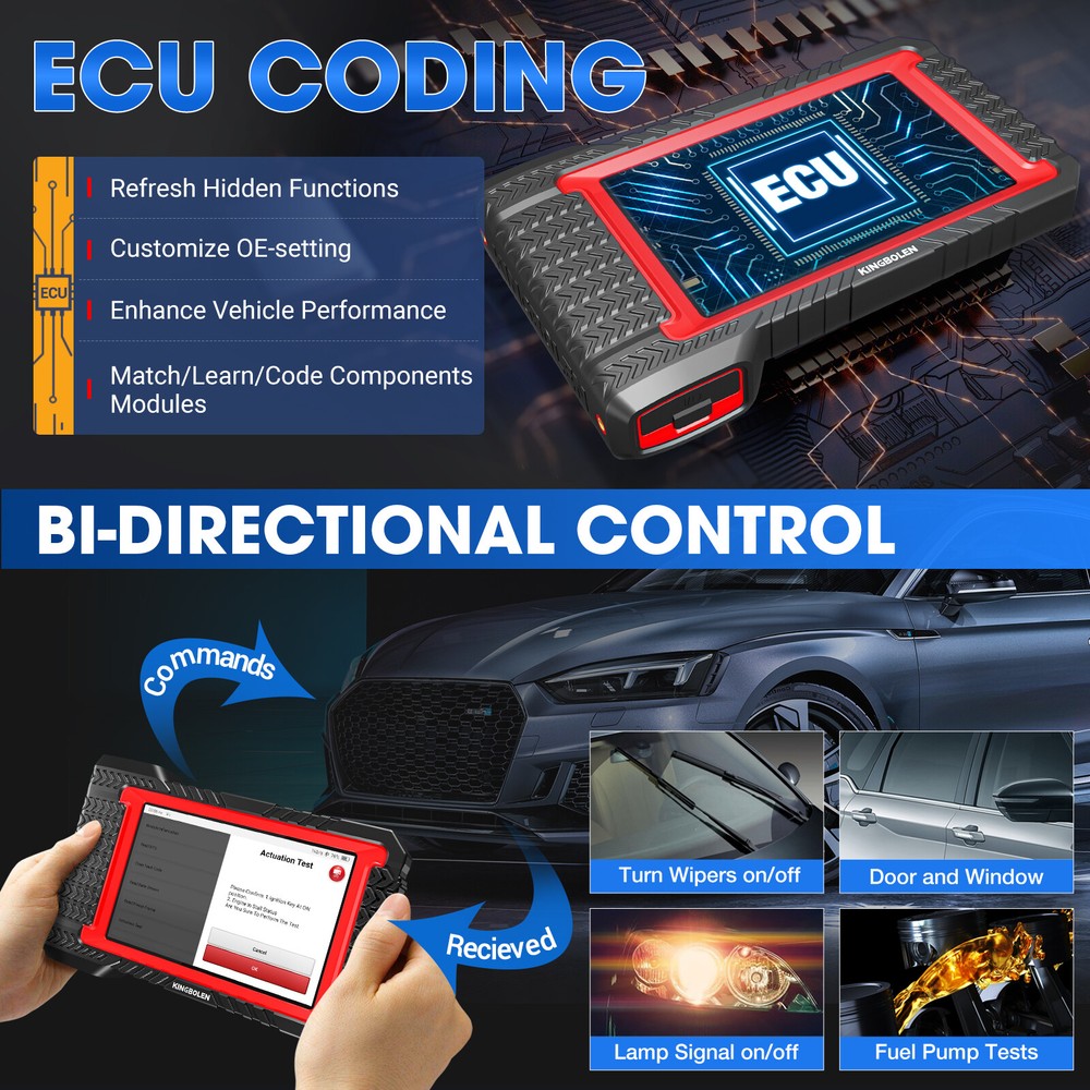 KINGBOLEN K7 BT Bidirectional Scanner Full System Diagnostic Tools ECU Coding