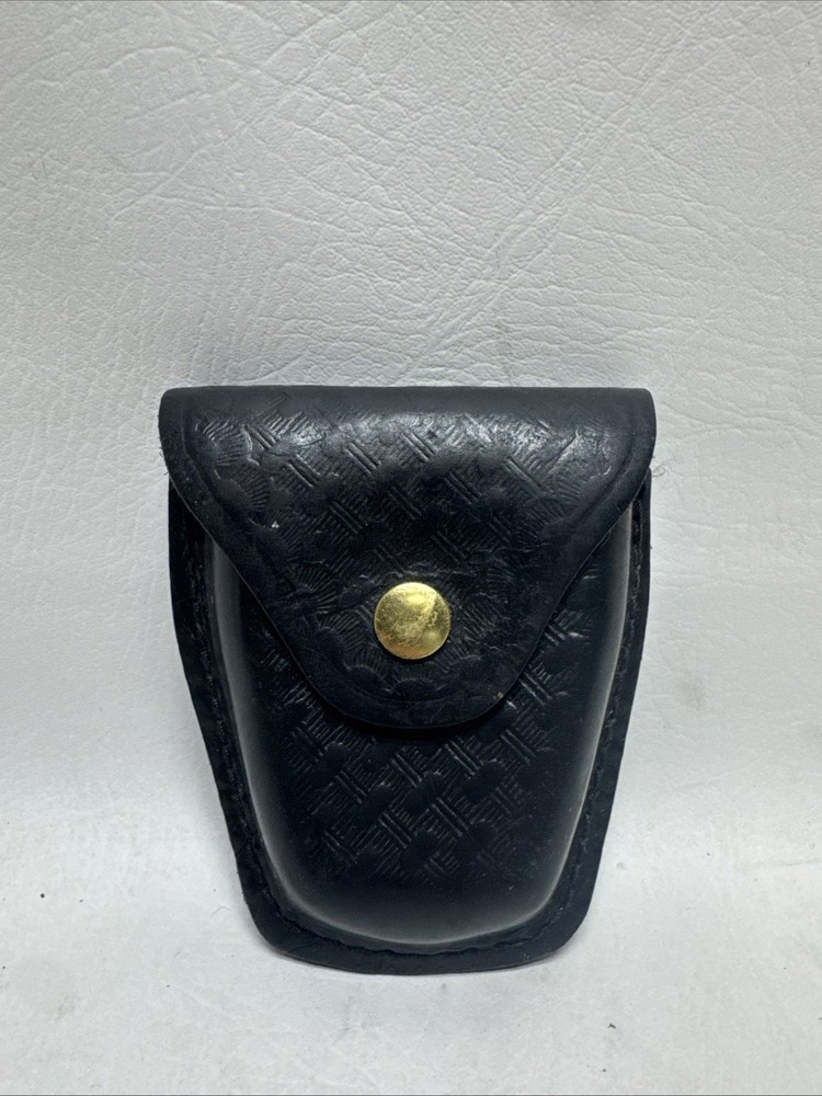 HWC Handcuff Case Black Leather Case Law Enforcement Security