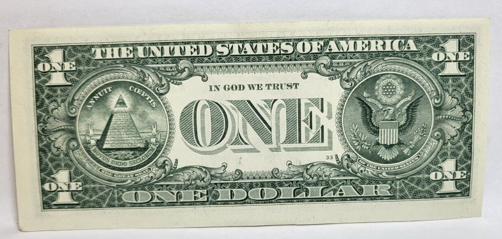 Two One $1 Dollar Bill Error Misaligned Front Thin Left Margins