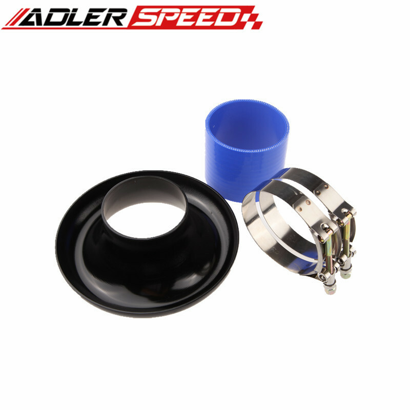 3" Inch Black Velocity Stack For Cold/Ram Engine Air Intake/Turbo Horn