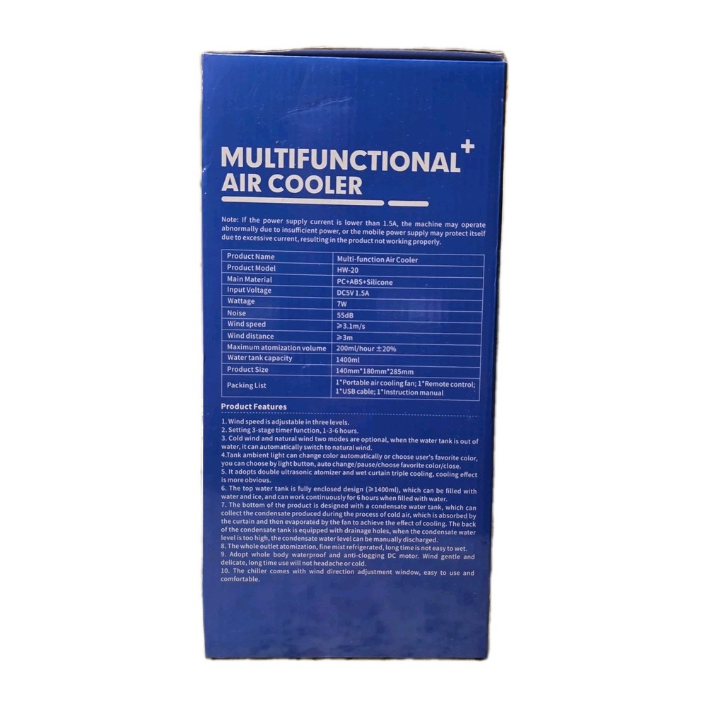 Multifunctional Air Cooler Large Space Air Supply Three Speeds Remote Control