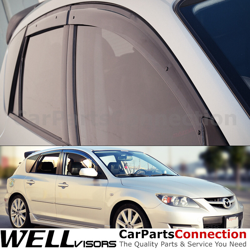 WellVisors Window Visors 04-09 Mazda 3 Hatchback Side Deflectors