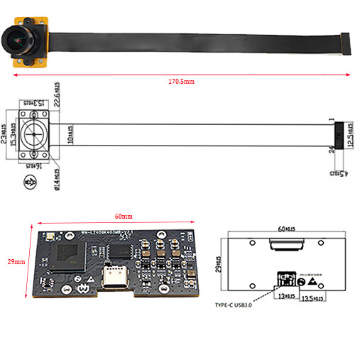 USB &Type-C Fixed Focus Camera Module HD 4K 8MP OS08A10 Sensor w/ UVC Protocol