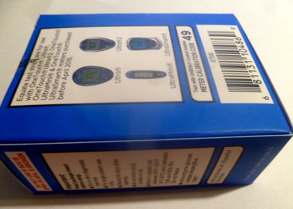 Equate Blood Glucose Test Strips, 50 Count