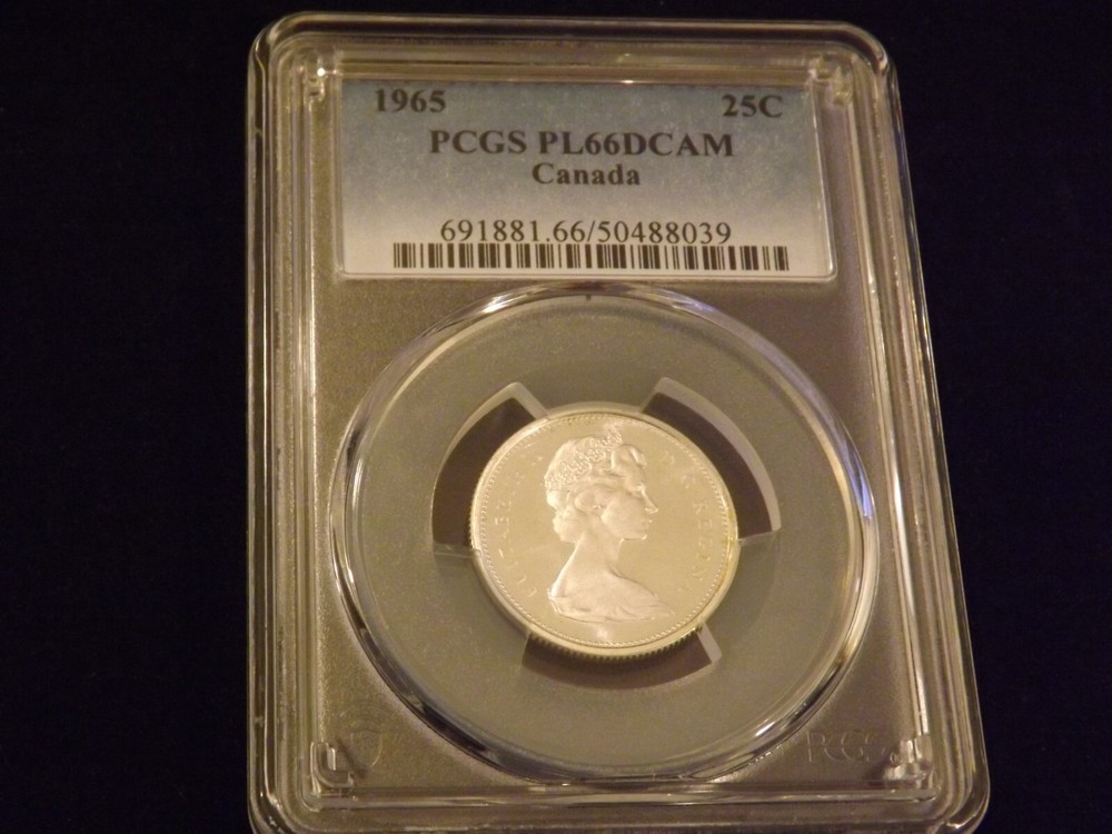 1965   25C                 Canada        PCGS  PL66 DCAM