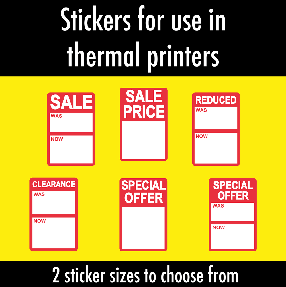 Reduced was / now Price Stickers / Labels For Use With Thermal Printers (Zebra)