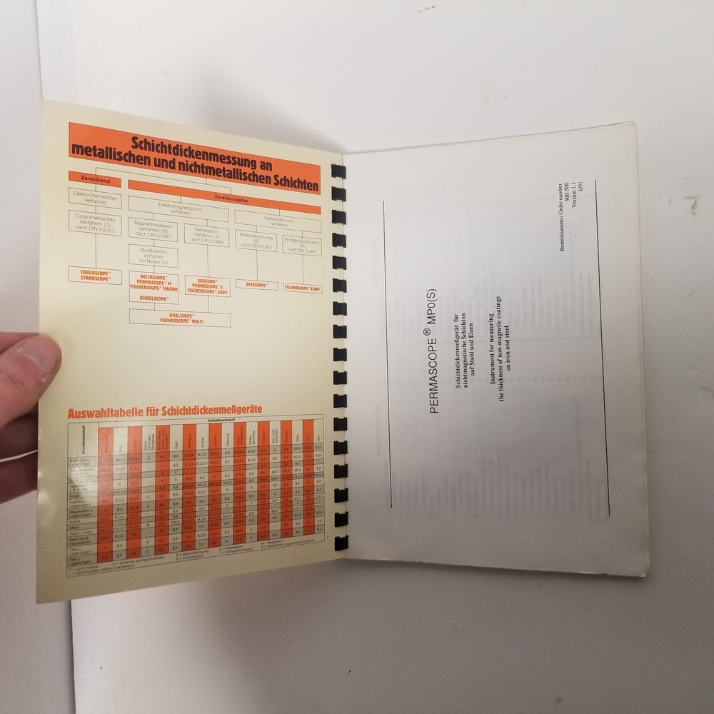 Fischer Technology Permascope MP0(S) Operating Instructions, 23 Pgs