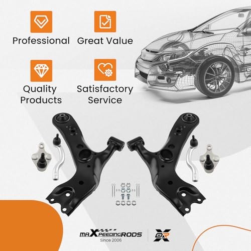 4Pcs Front Lower Control Arm with Ball Joint Outer Tie Rod for Toyota Rav4