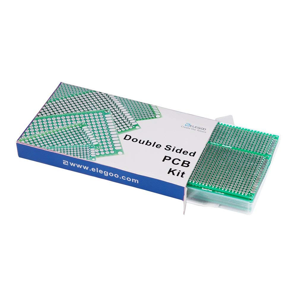 ELEGOO 32 Pcs Double Sided PCB Board Prototype Kit for DIY Soldering with 5 Size