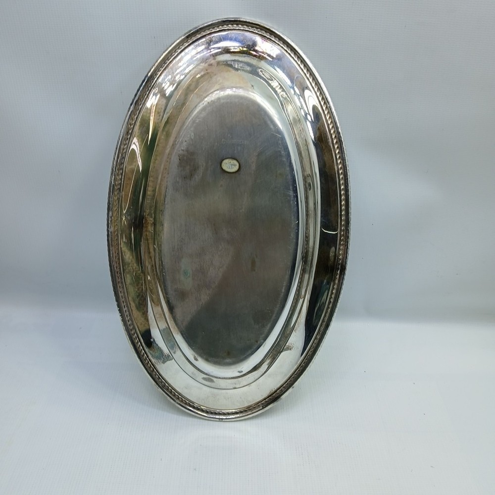Vintage Wm Rogers #819 Silverplate Oval Bread Tray - Rope Pattern