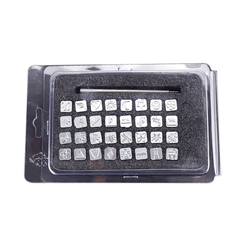 Leather craft 32pcs Indian Style Pattern Artistical Stamp Tools With Handle Set