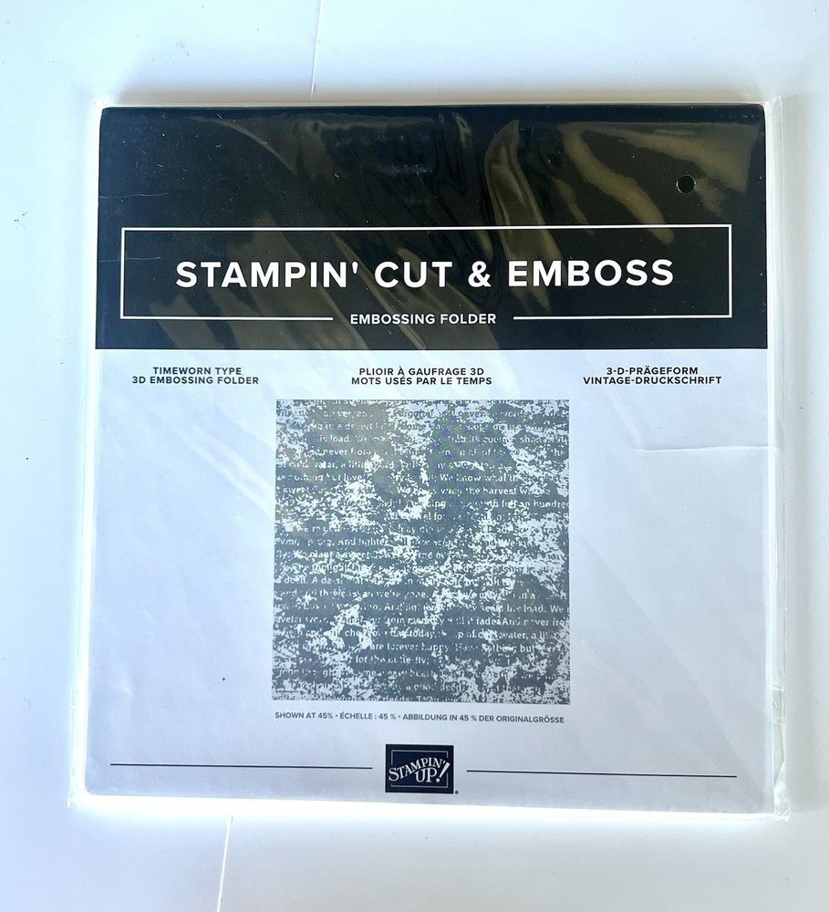 Stampin' Up!  RETIRED TIMEWORN TYPE 3D Embossing folder