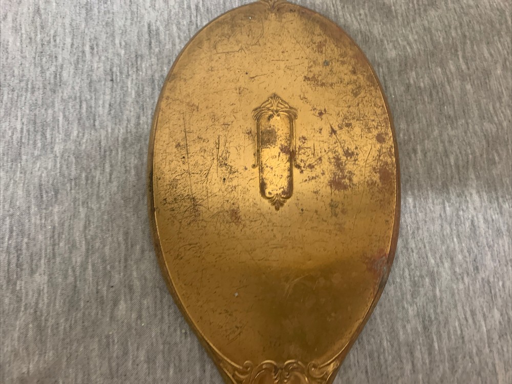 Antique S & B Bronze 12.5” Hand Mirror