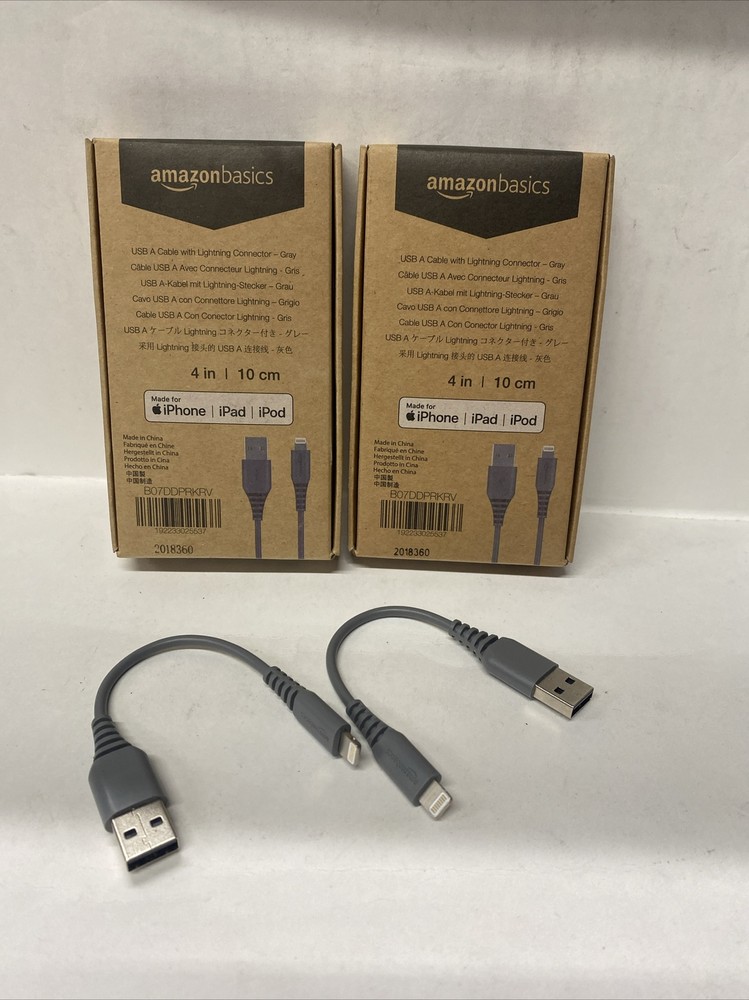2 Pack - Amazon Basics USB A 4 inch Cable