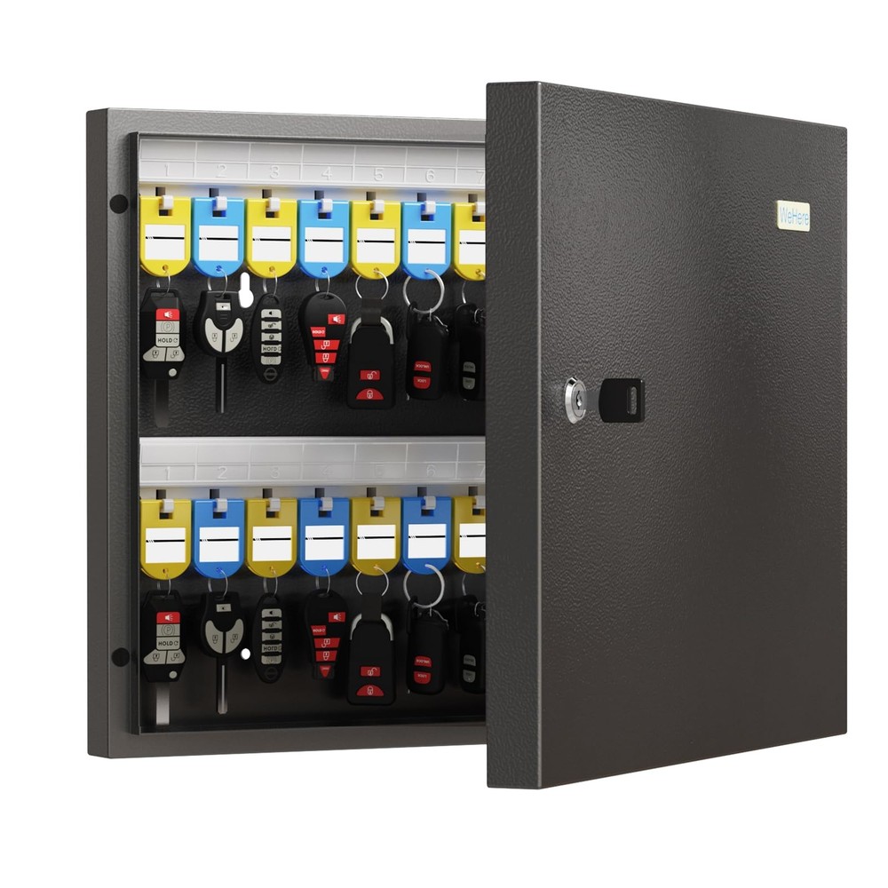 48 Key Cabinet Organizer, Key Lock Box, Key Safe Security Storage Lockbox Hol...