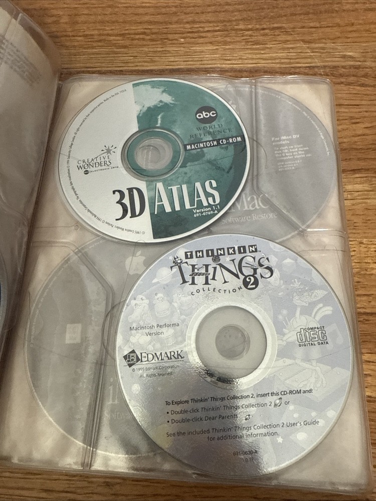 Vintage Apple Macintosh Compact Discs CD-ROM Software Bundle Encyclopedia iMac