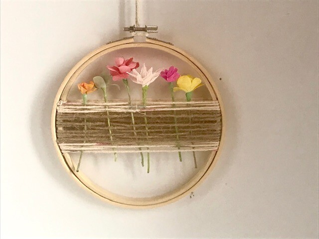 Paper Flower and Twine Rustic Wall Art
