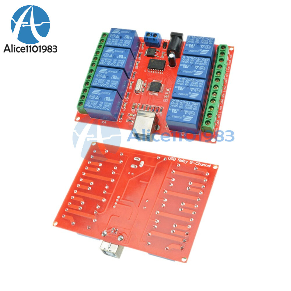 12V USB Relay 8 Channel Programmable Computer Control For Smart Home New