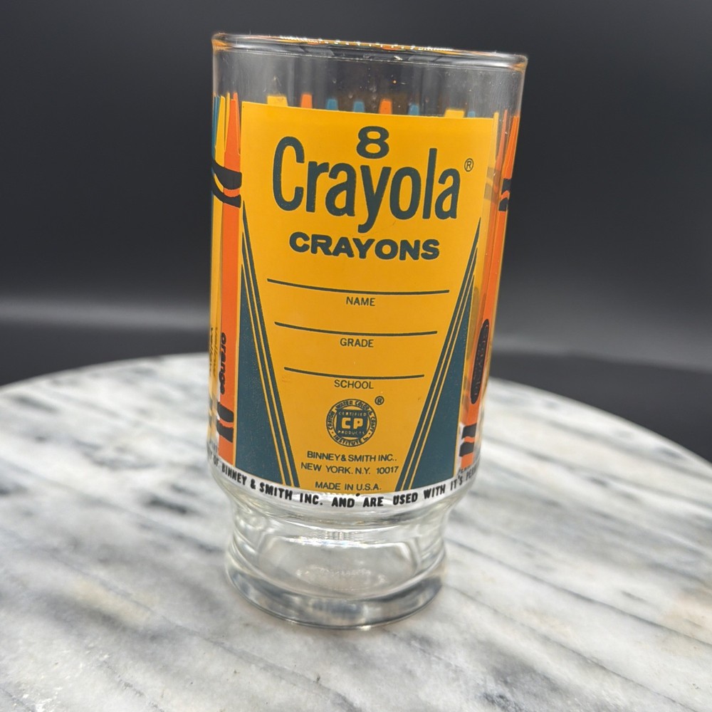 Vintage CRAYOLA Crayons drinking glass 12 OZ
