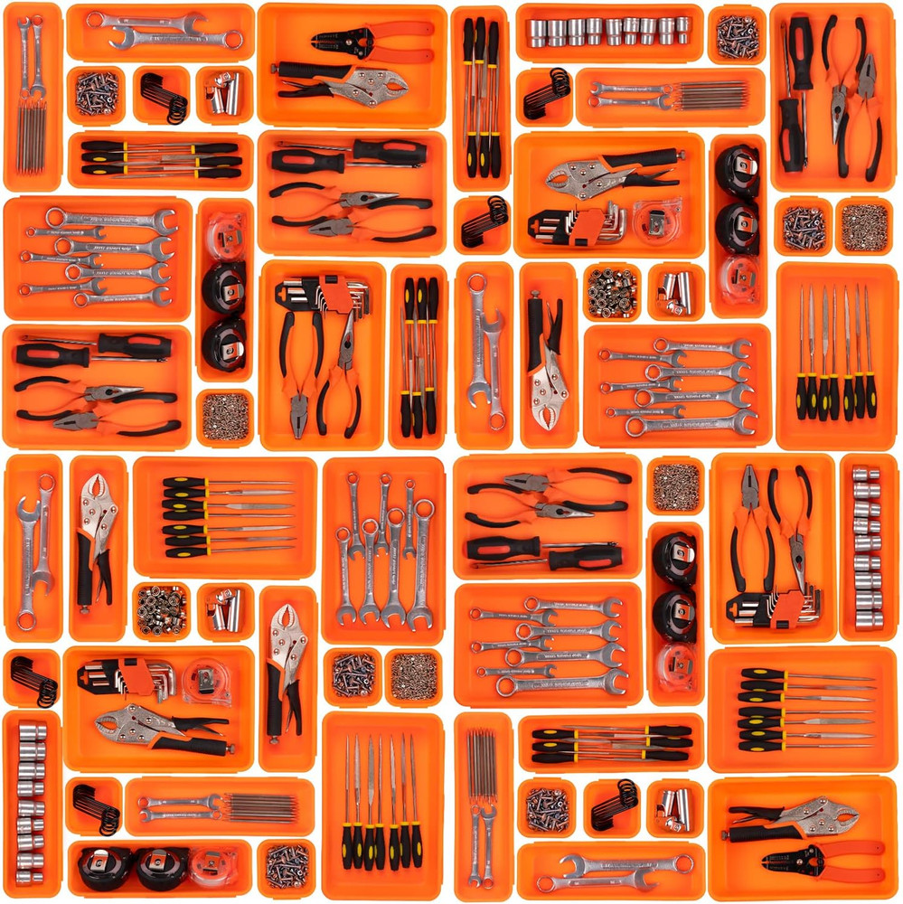 45 Pack Tool Box Organizer Tool Tray Dividers, Toolbox Drawer Organizers Storage