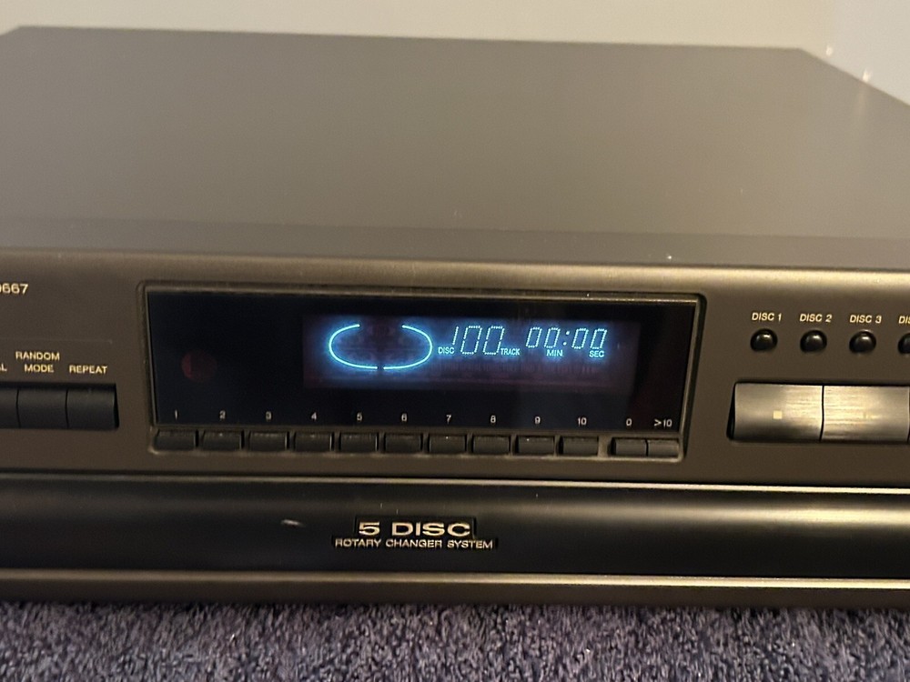 Technics SL-PD667 5 Disc Carousel CD Changer-No Remote-1994-Tested/Working