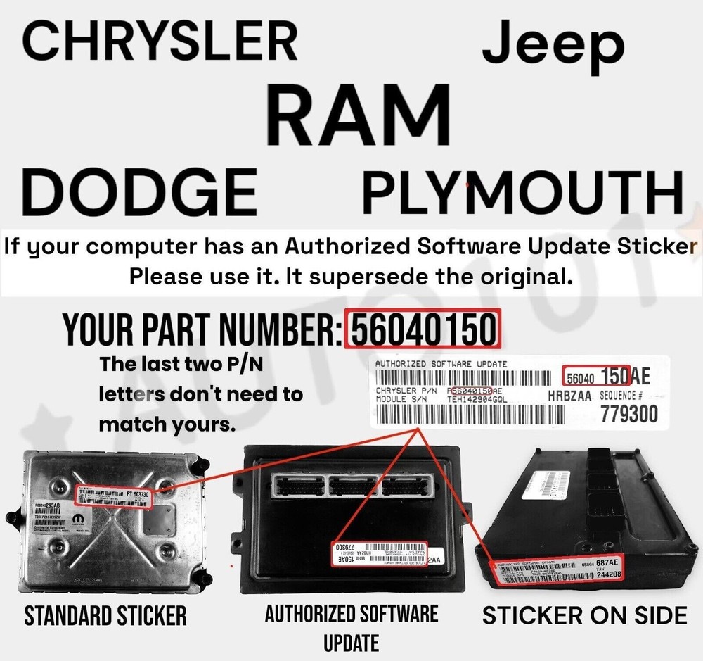 ✅ VIN programmed 00 Dakota 3.9L A/T Engine Computer 56040348 plug&play 348