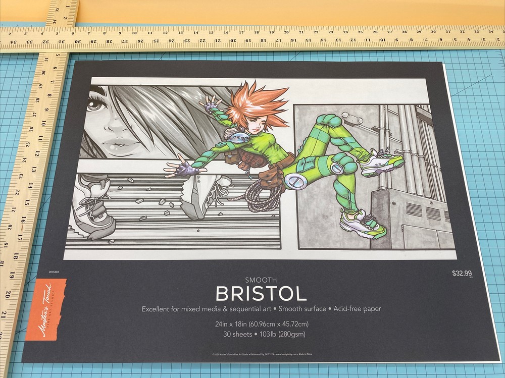 masters touch smooth bristol mixed media sequential art smooth surface 24X18in