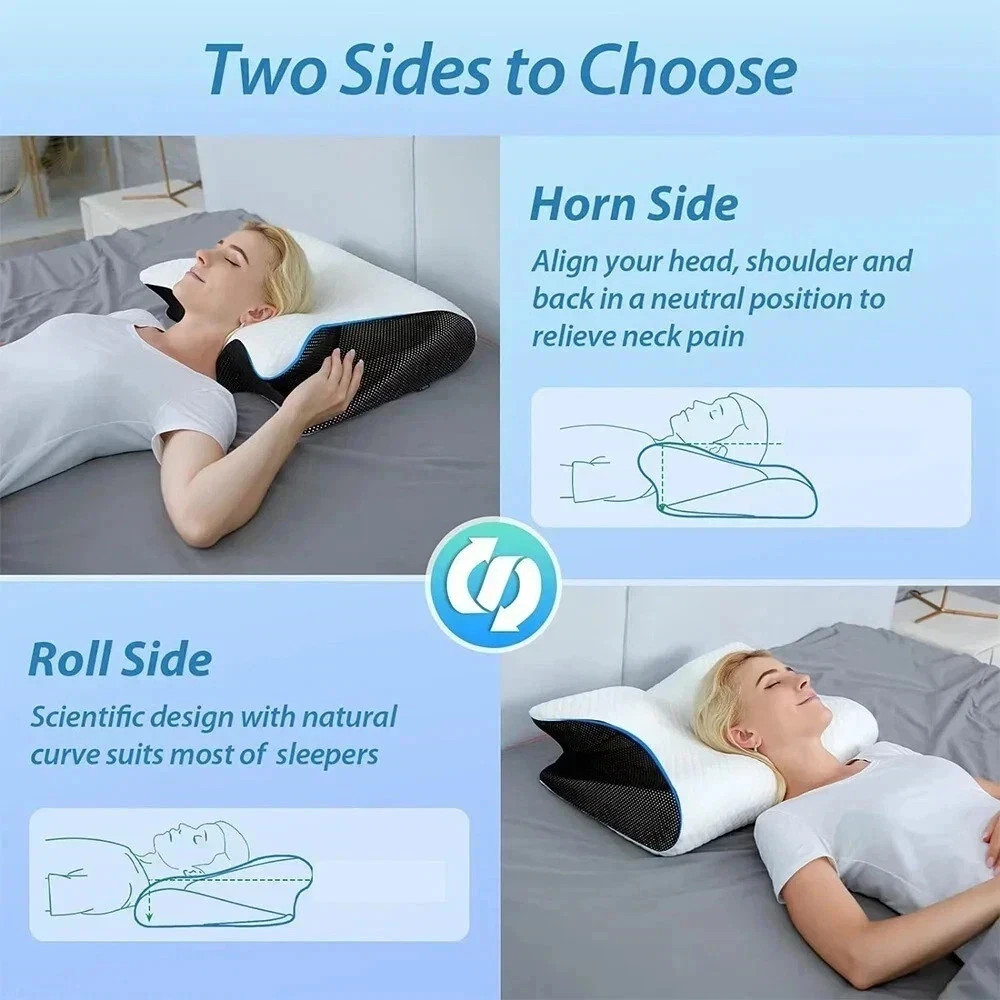 Cervical Memory Foam Pillow Ergonomic Neck Support for Pain Relief