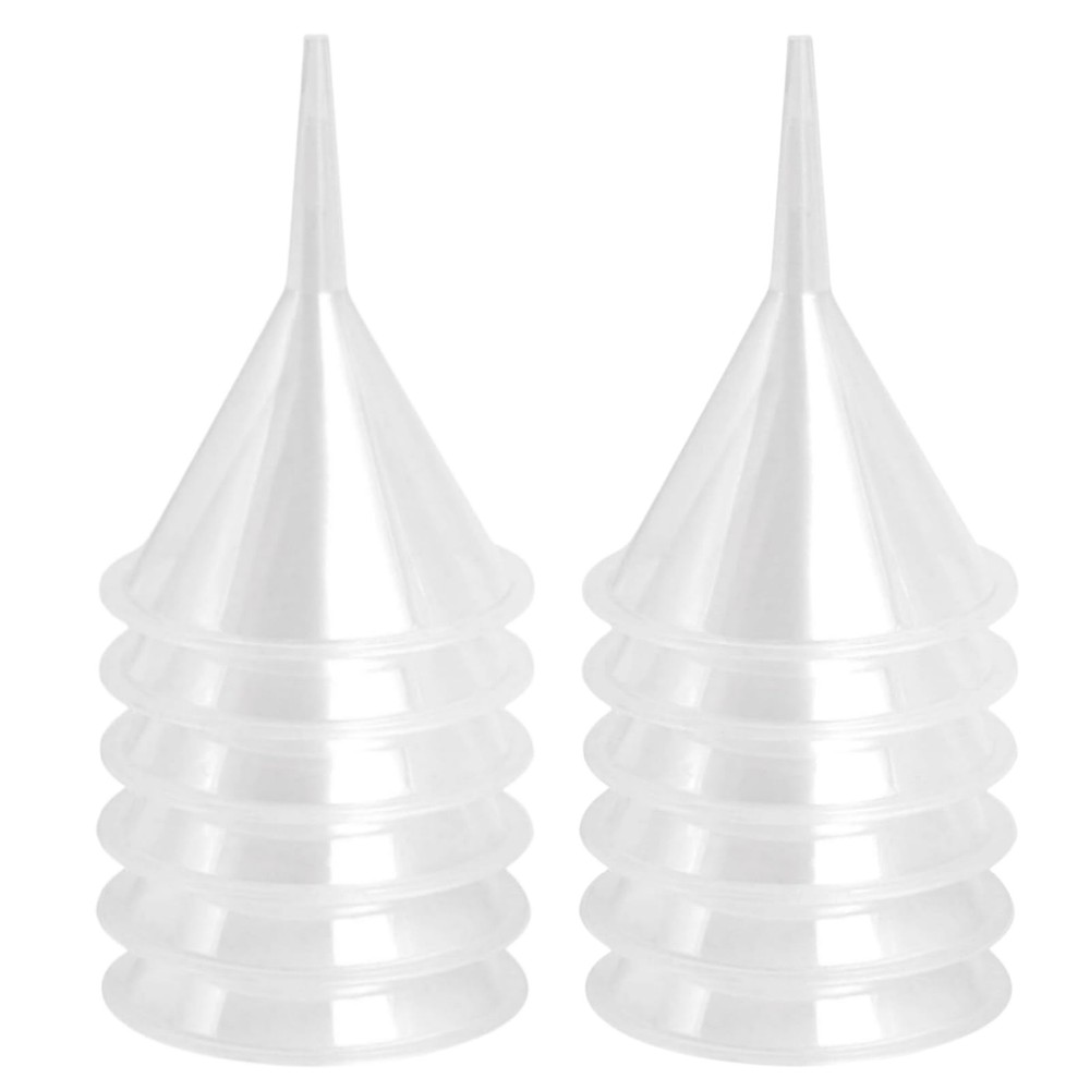 12 Pcs Tiny Funnel & Mini Funnel Polypropylene Narrow Neck for Essential Oils...