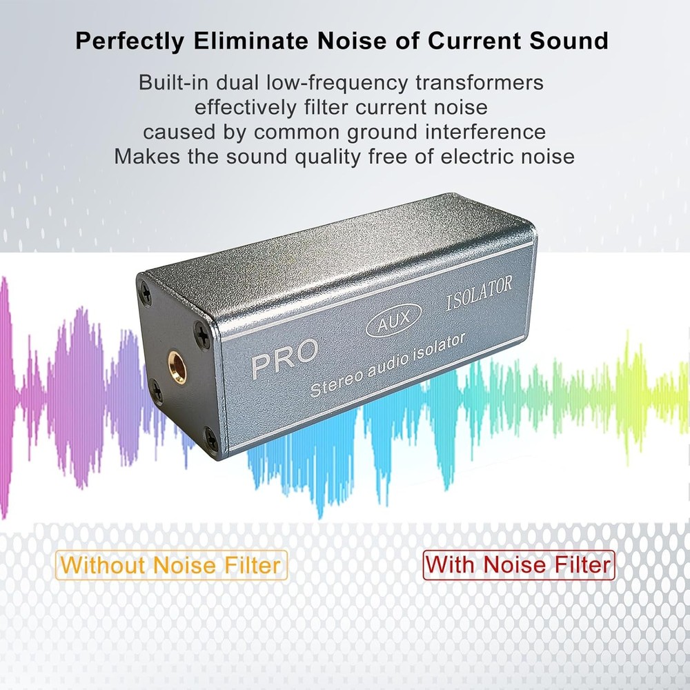 3.5mm Noise Filter Pro Hum Eliminator Ground Loop Isolator (No Affect Bass)