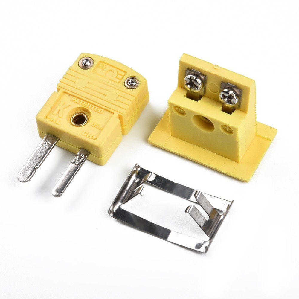 1 Set K Type Thermocouple Miniature Socket & Panel Mount Alloy-Plug Connector