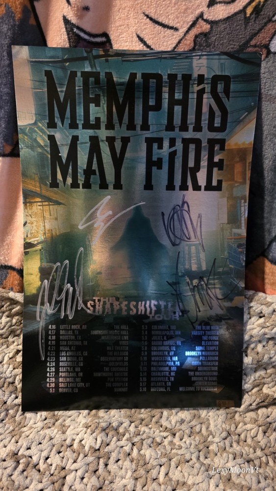 Shapeshifter Tour Poster Memphis May Fire Autographed