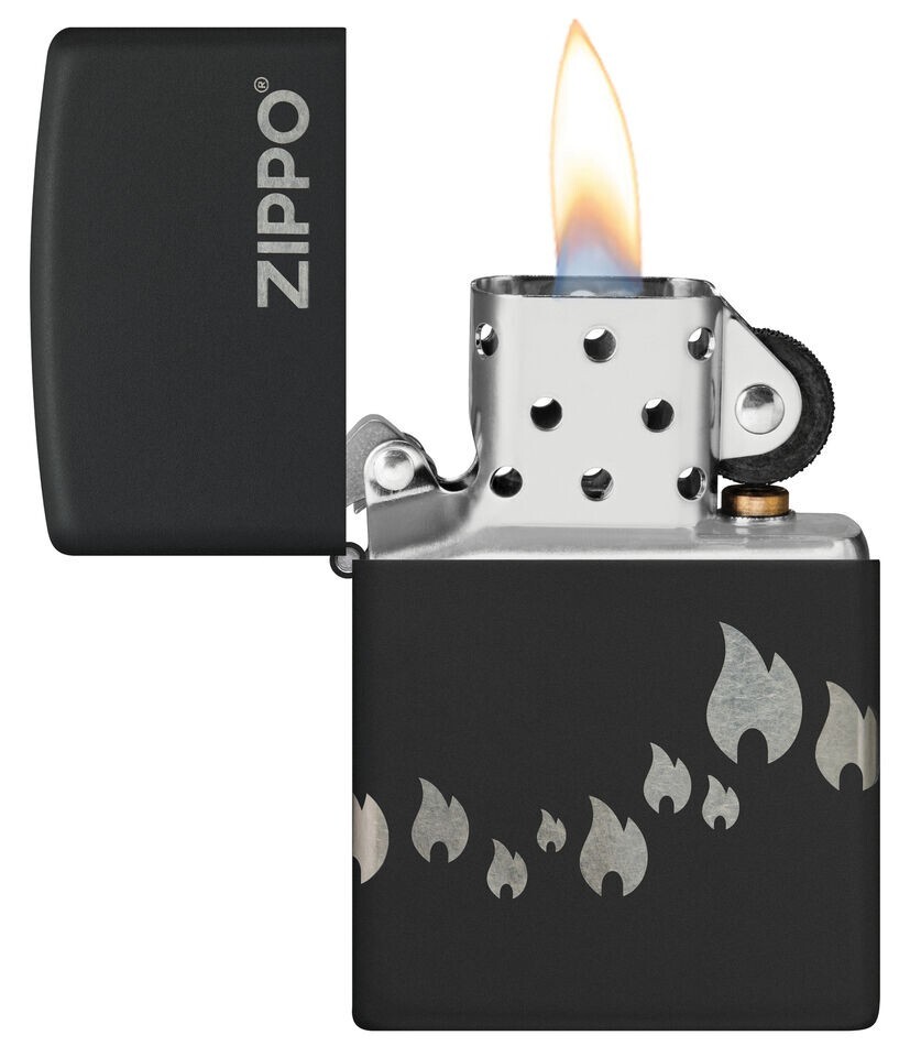 Zippo Design Black Matte with Chrome 48980