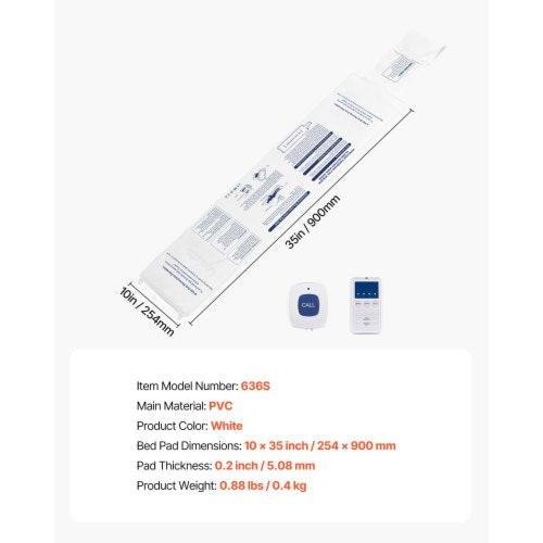 Early Alert Bed Alarm System Wireless Bed Sensor Pad with Call Button