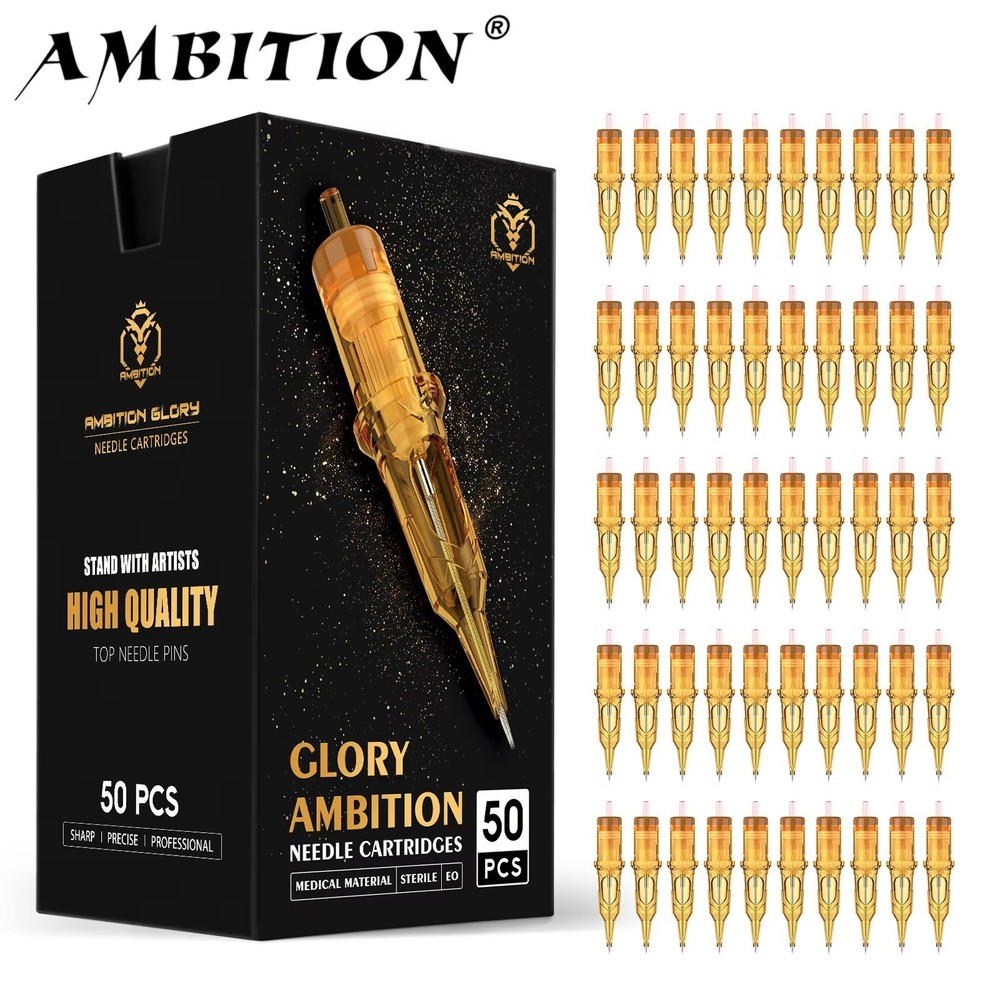 Ambition 50pcs Glory Mixed RL/RS/RM/M1 Tattoo Cartridge Needles Permanent Makeup