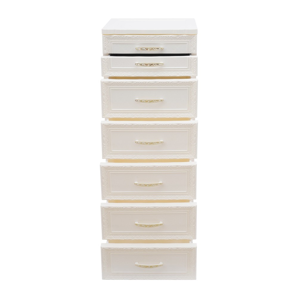 6-Tier Rolling Storage Cabinet, Durable PP Organizer with Drawers