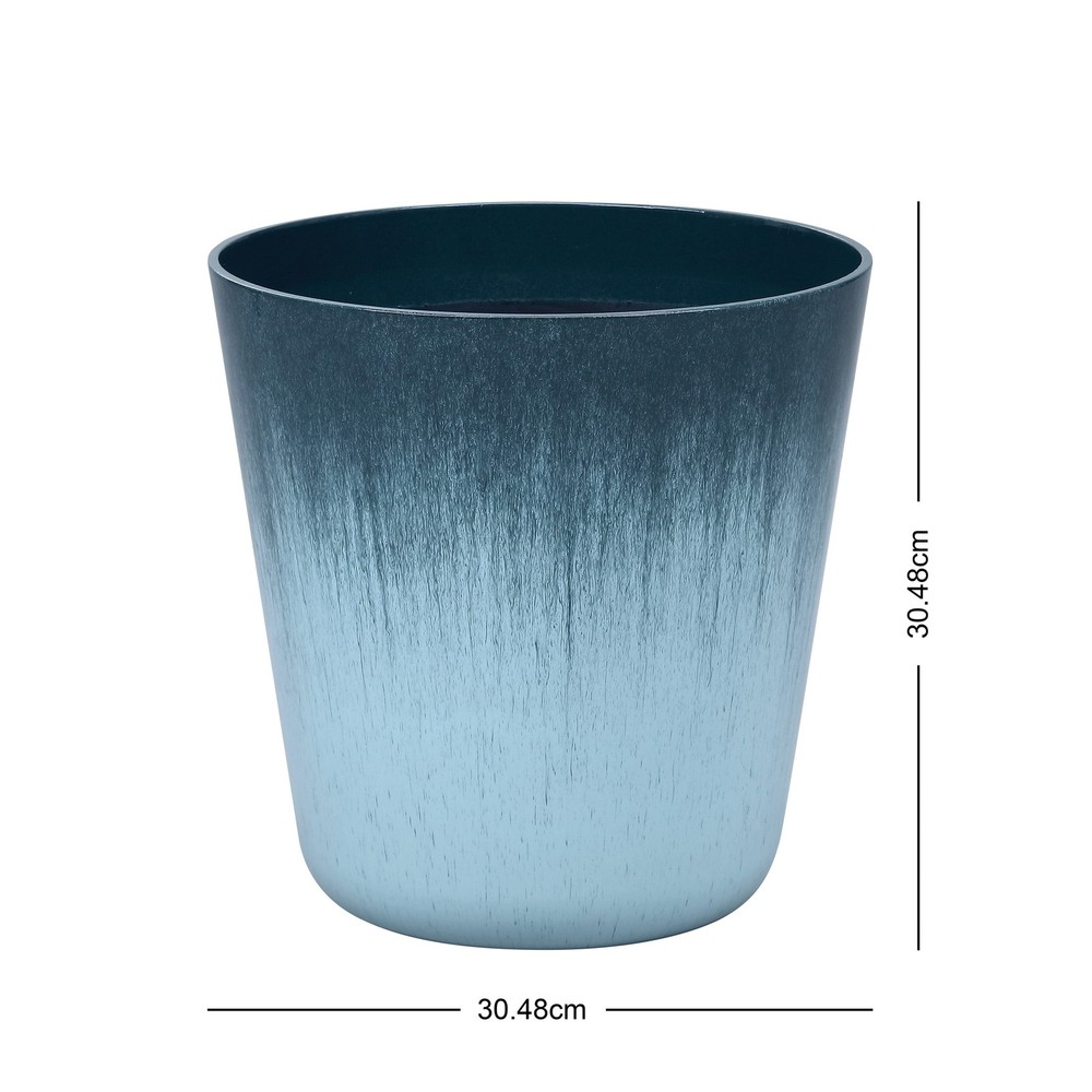 Esmeralda Teal Round Planter 12