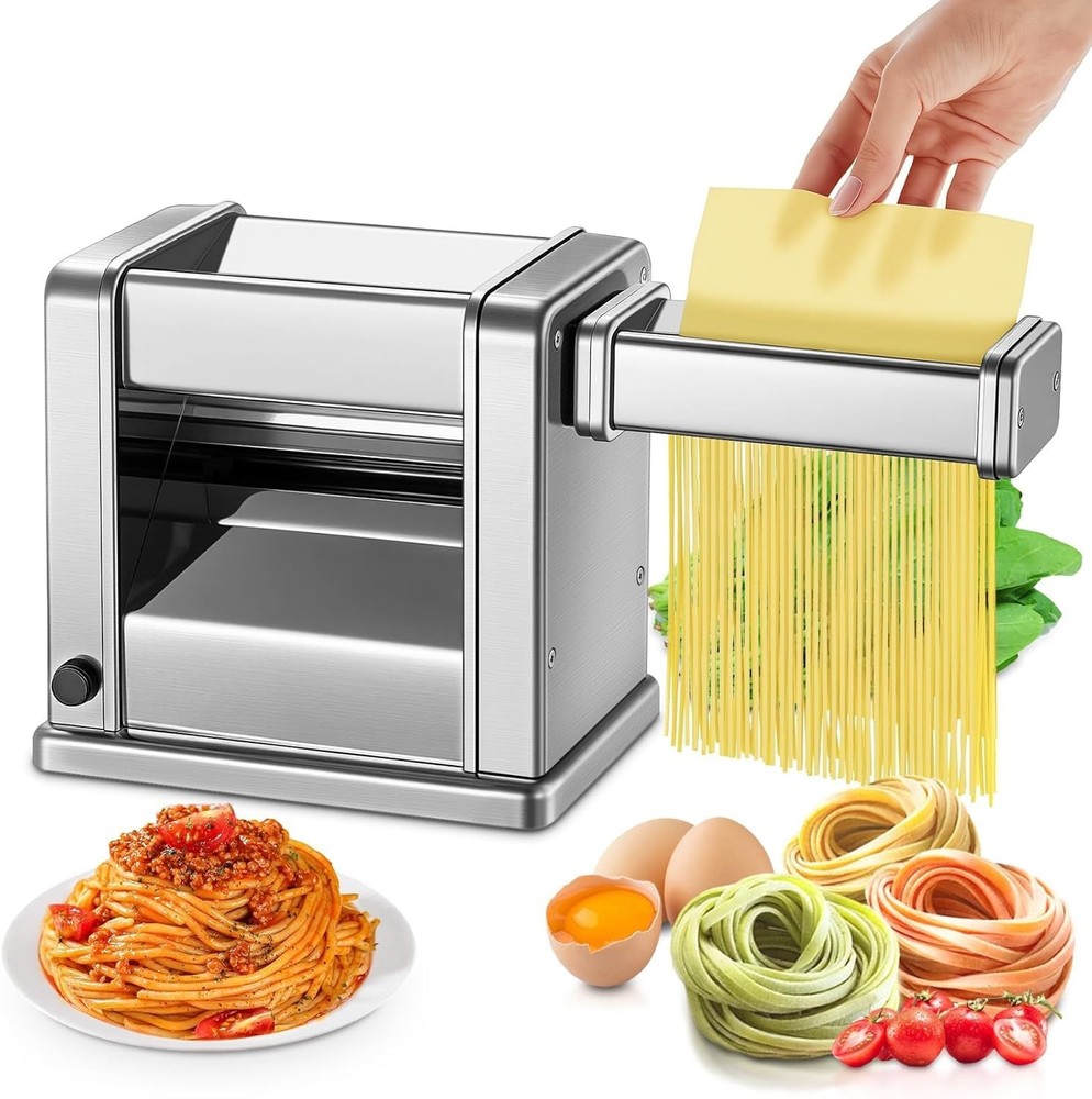 Electric Pasta Maker Machine Stainless Steel 7-Setting Adjustable Thickness