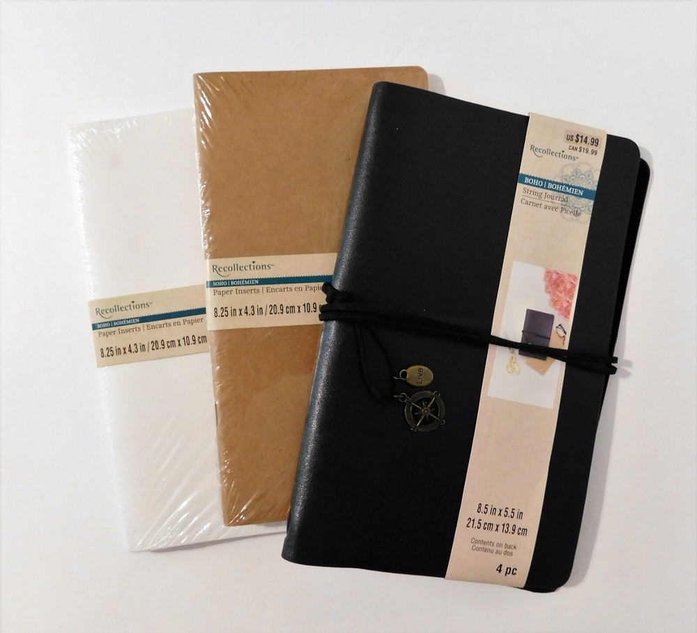 Recollections Boho String Traveler Journal Brown White Paper Inserts NEW