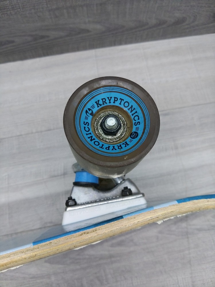 Vintage 32" Graphic Mini Longboard, White Combo Skateboard.